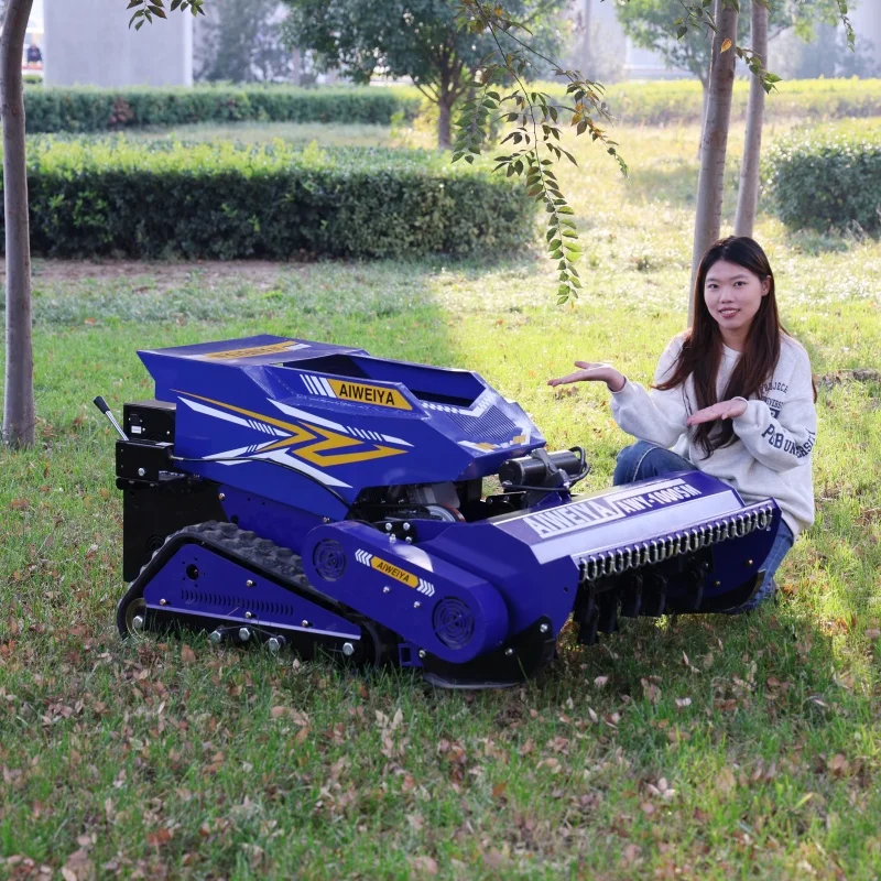 تخصيص جزازة العشب التحكم عن بعد 100 سنتيمتر عرض القطع لفترة طويلة العمل منحدر قوي تسلق لباقة المزرعة Dyke