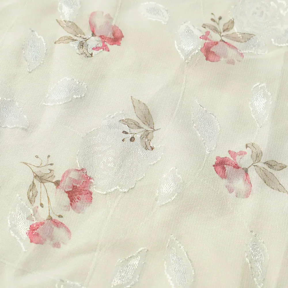 قماش جاكار شبكي من قماش الشيفون والدانتيل 100% بوليستر نسيج شفاف ناعم للملابس