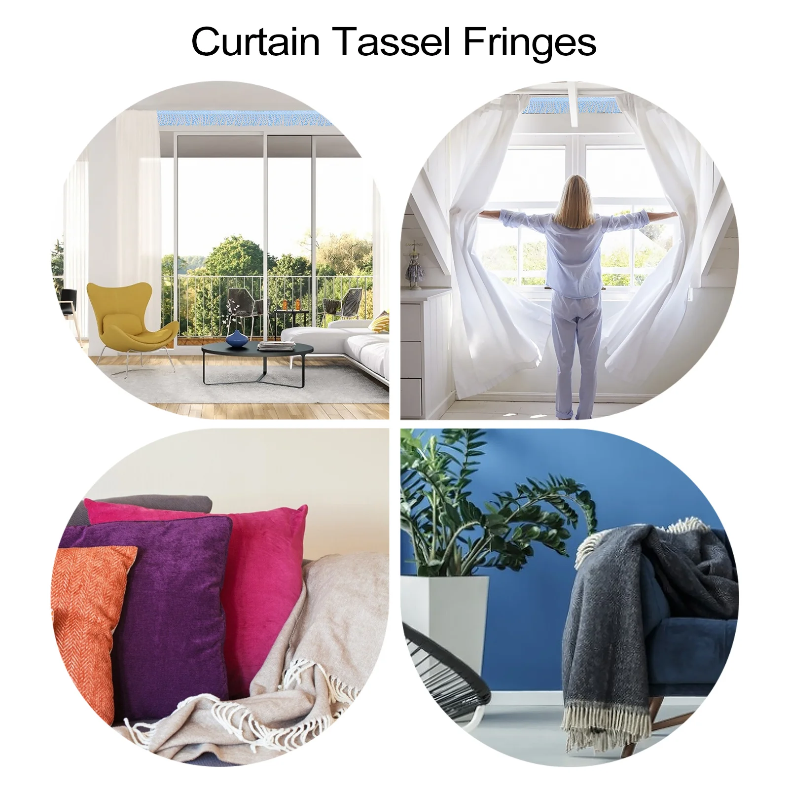 

Sofa Fringe Trim Creative Tassel Sewing Accessory for Curtain Edging Decoration DIY Craft Projects Curtain Fabric Trims and