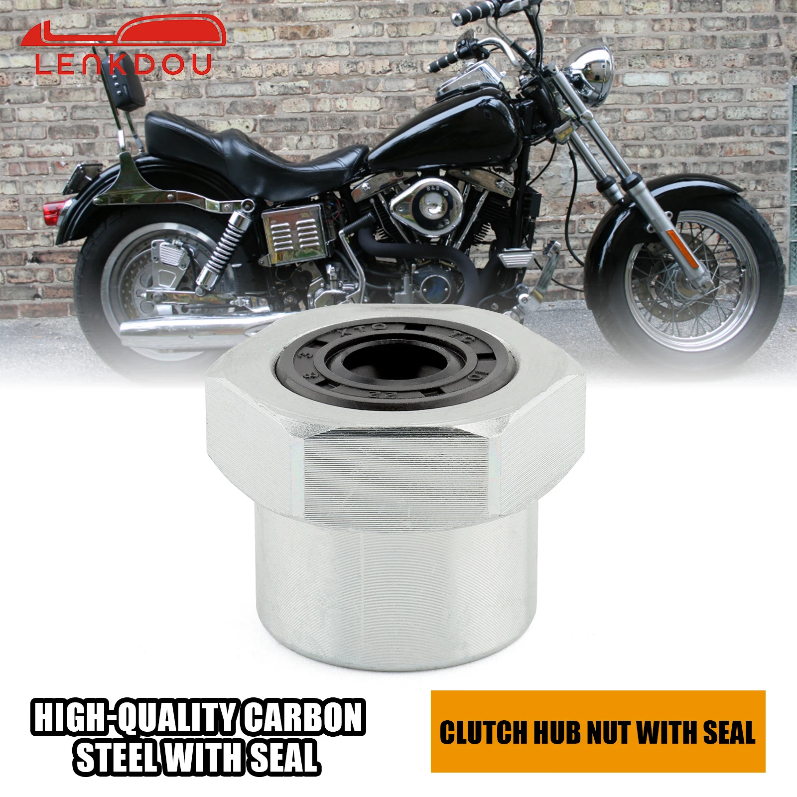 

Motorcycle Silver Replacement Clutch Hub Nut With Seal For 2" & 3.35" Open Belt Primary Drives Replace Part RCP58622/58-622