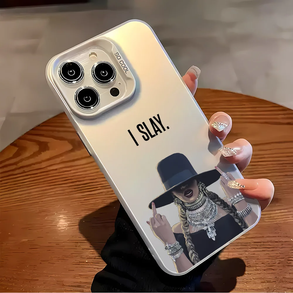 حافظة هاتف B-Beyonce Hot Singer حافظة لهاتف آيفون 16 15 14 13 12 11 Mini Pro Max X XR XSMAX 8 7 Plus مضادة للسقوط وظهر غير لامع