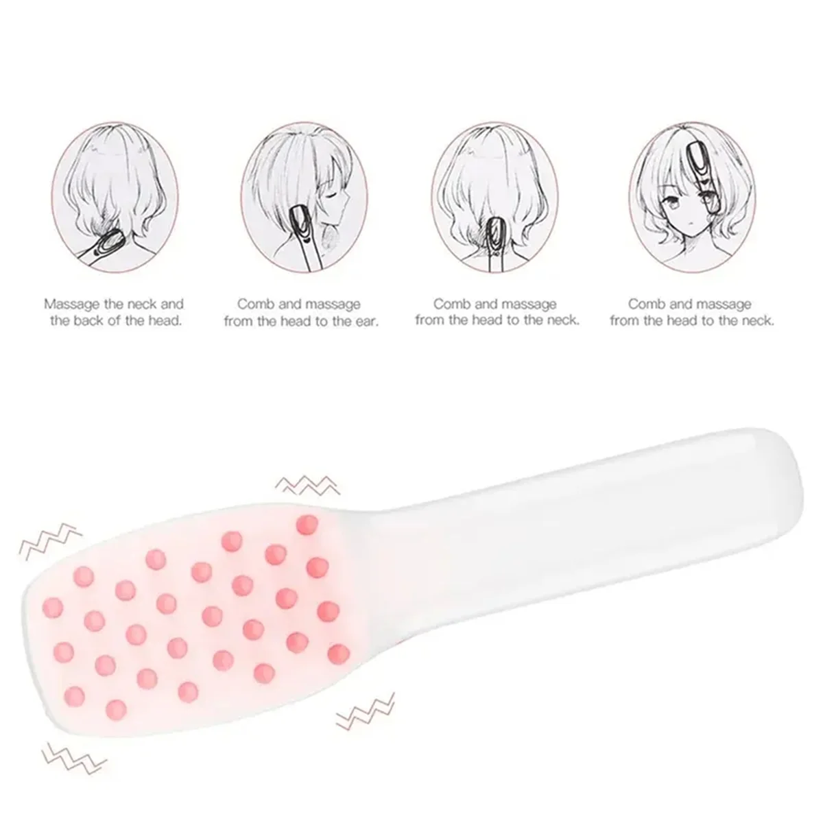 3 in 1 Phototherapy LED Massage Comb Vibrating Head Massager Brush Rechargeable Scalp Anti Hair Loss Relieve Hair Growth