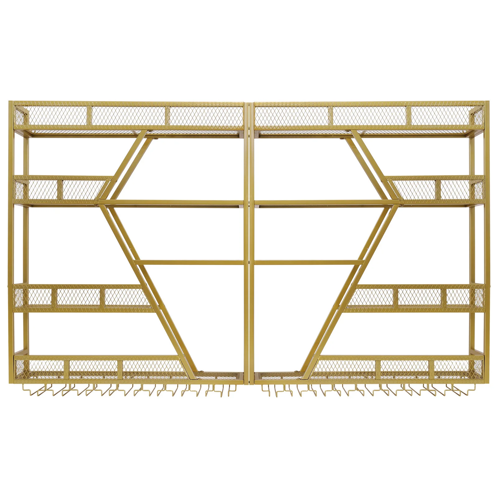 

Metal Wine Storage Rack Wall Mounted with Glass Holder Wine Bottles Storage Display Storage Shelf for Home & Dining Room
