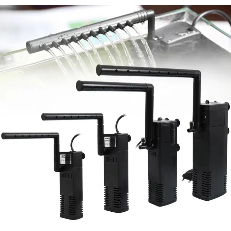 

Small 3-in-1 Plastic Low Water Level Aquarium Filter Submersible Built-in Oxygenation Water Purification Fish Tank Filter