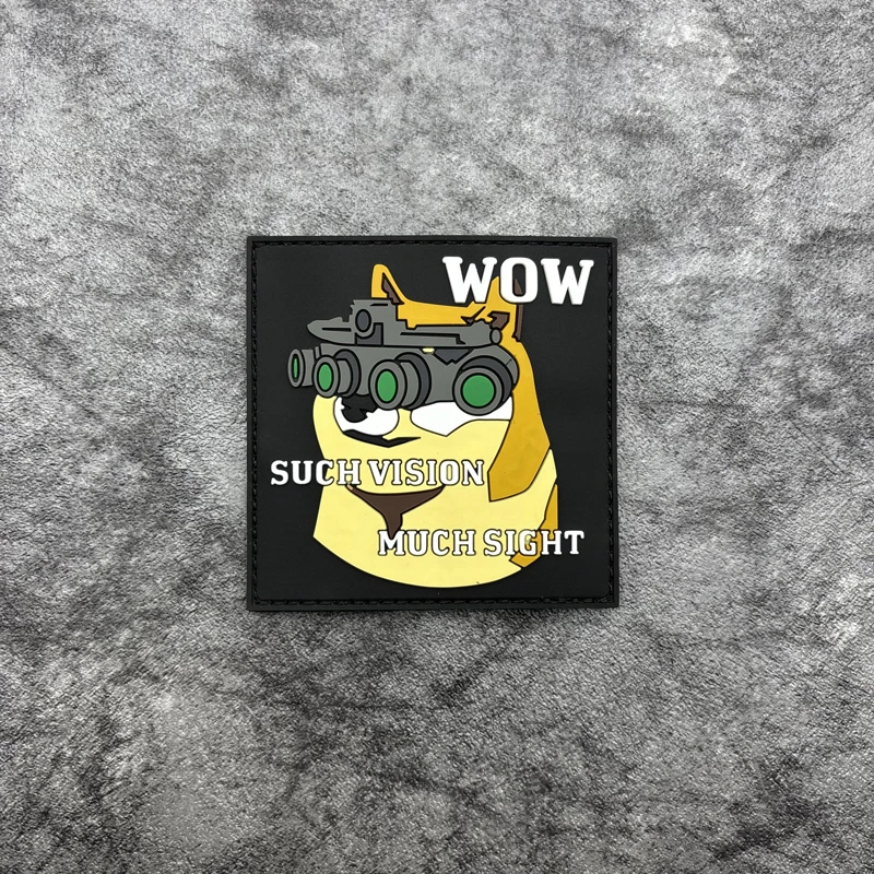 

A Night Vision Device Dog Pattern Pvc Patch, Soft Rubber Badge, with Hook and Loop Fastener on the Back, Suitable for Bags, Backpacks, Vests, and Clothing Decoration Stickers, Embroidered Patch