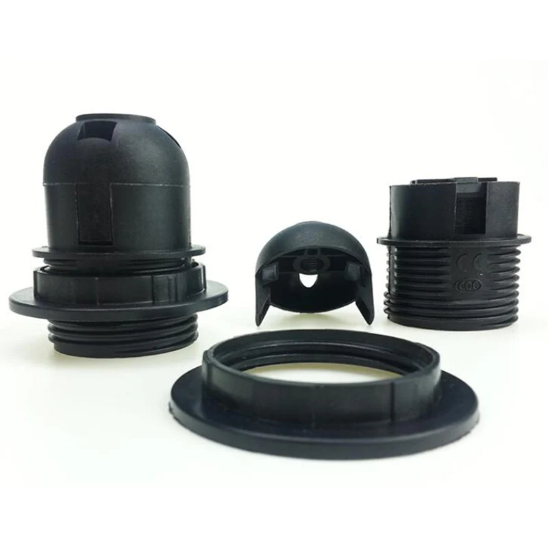 E27 Light Bulb Lamp Holder Base Converter Socket Lampshade Electric Splitter Screw Black White for Home Led Bulb Lighting A6