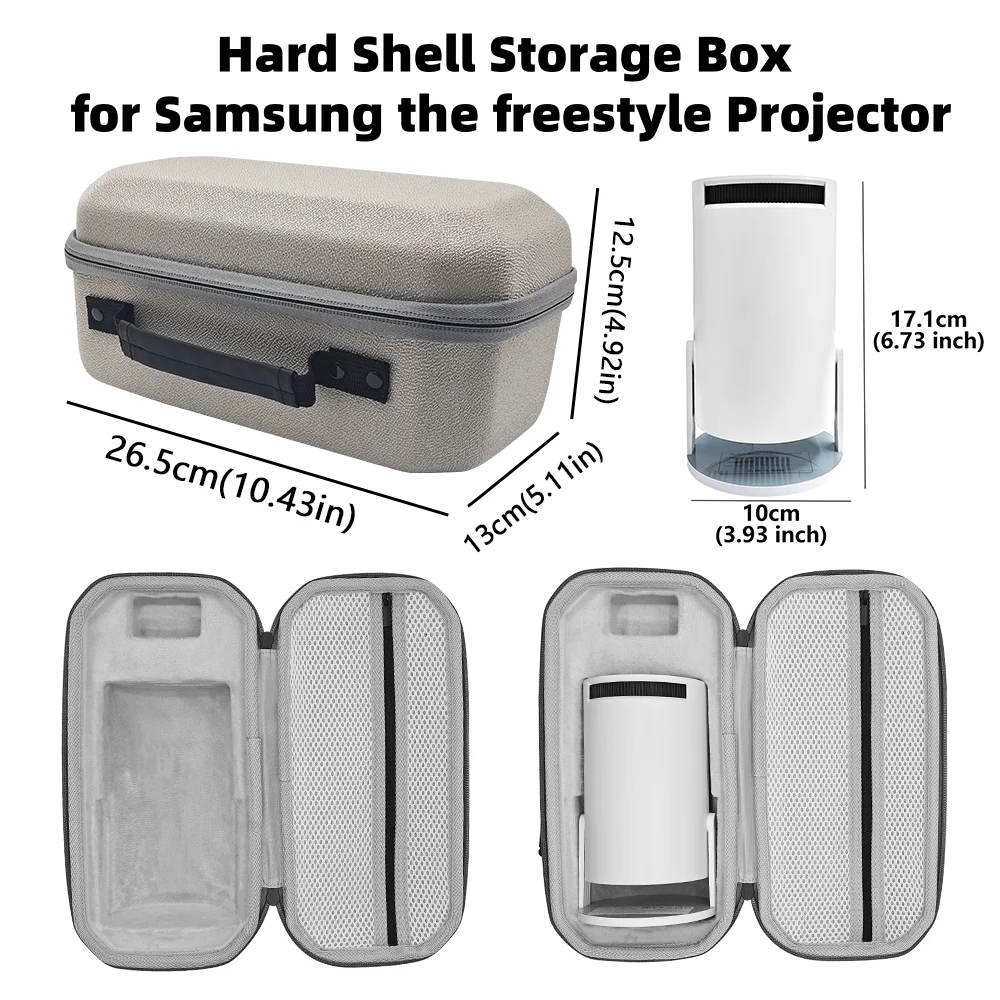 صندوق تخزين واقٍ لجهاز عرض Magcubic HY300PRO مقبض صندوق حماية بقشرة صلبة لحقيبة السفر Samsung TheFreestyle