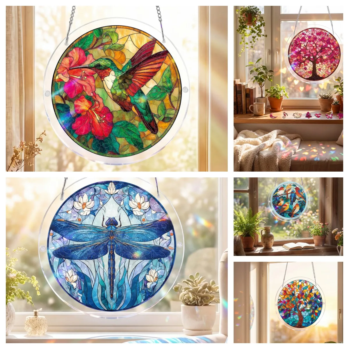 Acryl-Puzzle Sonnenfänger Fensterdekoration Handwerk Acryl-Puzzle-Sonnenfänger Wohnungsdekoration für Wohnzimmer Schlafzimmer