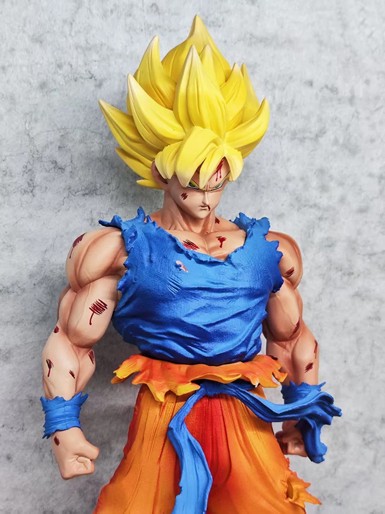 New 30cm Anime Dragon Ball Son Goku Kakarotto Super Saiyan Standing Pose Anime Action Figures Statue Desktop Decoration Gifts