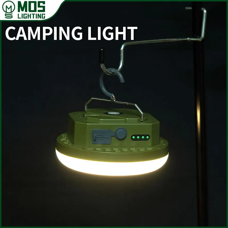 MOSLIGHTING Outdoor Camping Light USB Charging Lantern Household Emergency LED Lighting Waterproof Night Lamp Fishing Flashlight