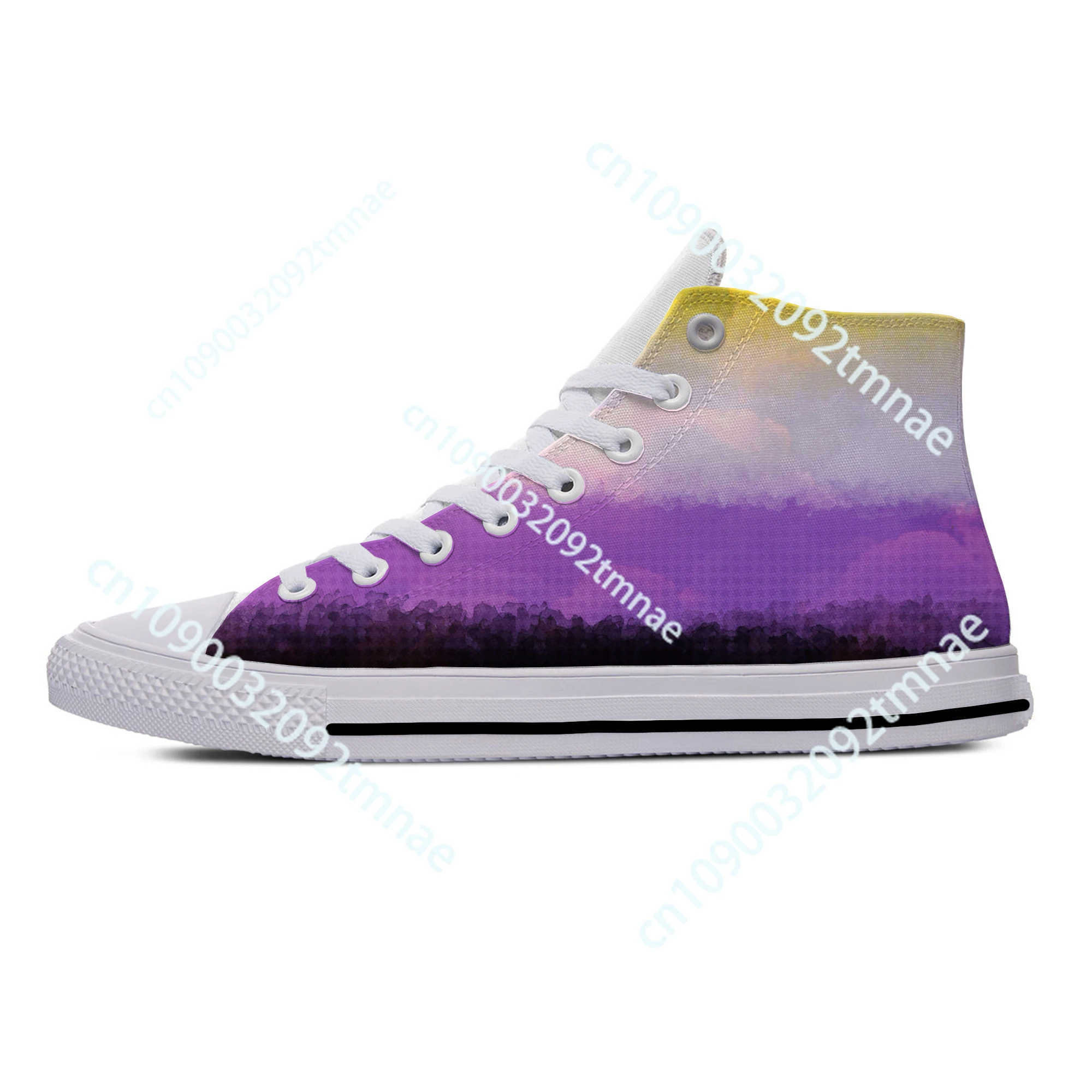 

Hot Cool Non Binary Flag Enby Pride High Top Breathable Novelty Casual Custom Shoes Lightweight Men Women Latest Sneakers