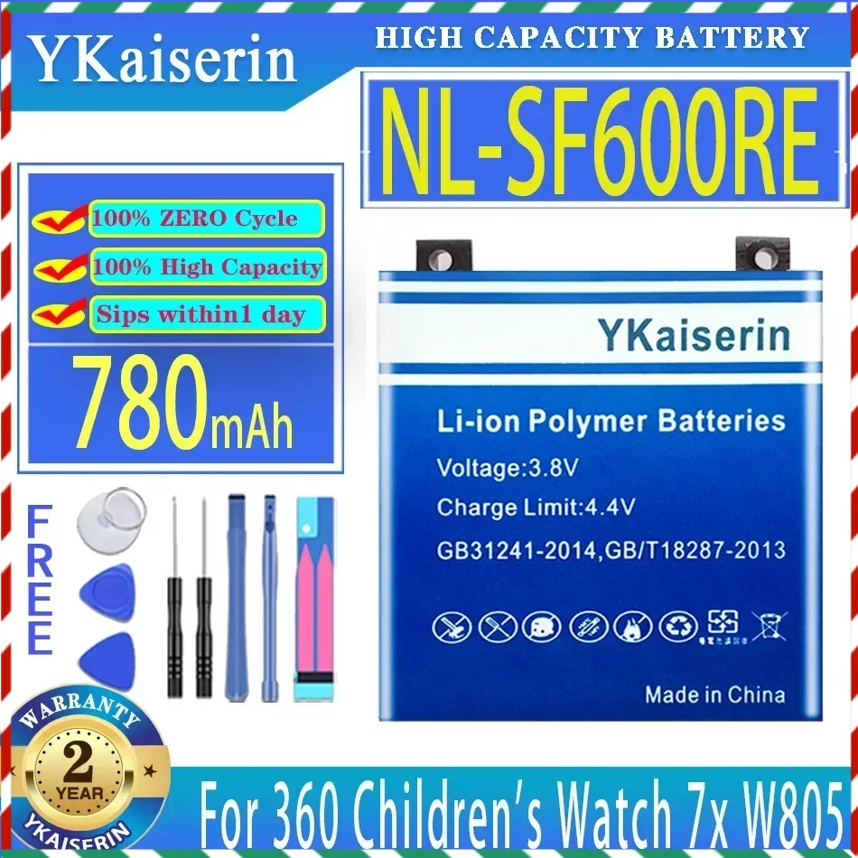 

YKaiserin 780mAh Replacement Battery NL-SF600RE For 360 Children's Watch 7X W805 Batteries