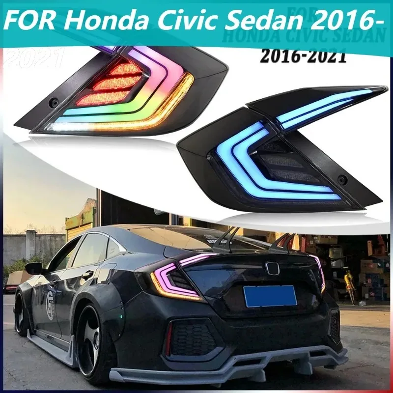 

Для Honda Civic Sedan 2016-2021 1 пара светодиодных последовательных указателей поворота, задние фонари Plug and Play