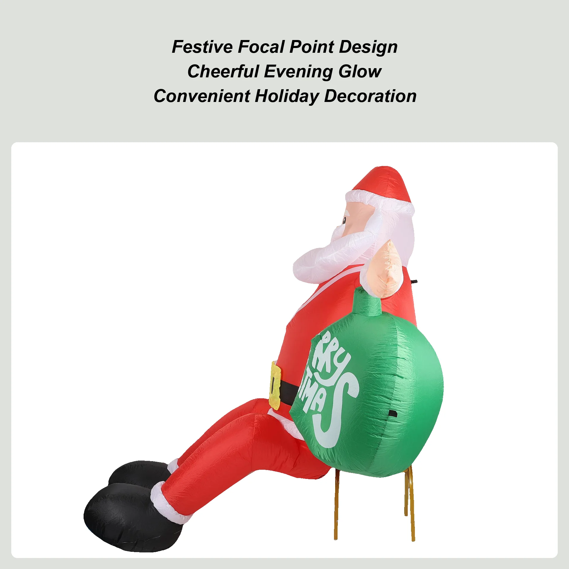 

Inflatable Santa Decor Weatherproof Festive Blow Up Christmas Santa Yard Decor For Yard Lawn Patio Garden Park Backyard Walkway