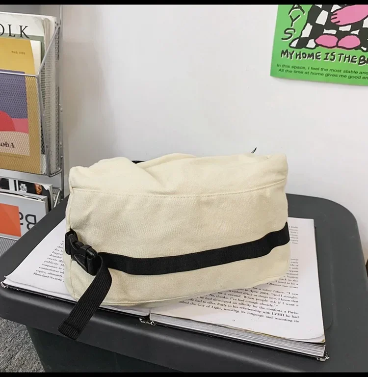 Borsa a tracolla morbida Hobo in tessuto di tela femminile di grande capacità 2024 borsa a tracolla laterale per Laptop Y2K Grunge School Book