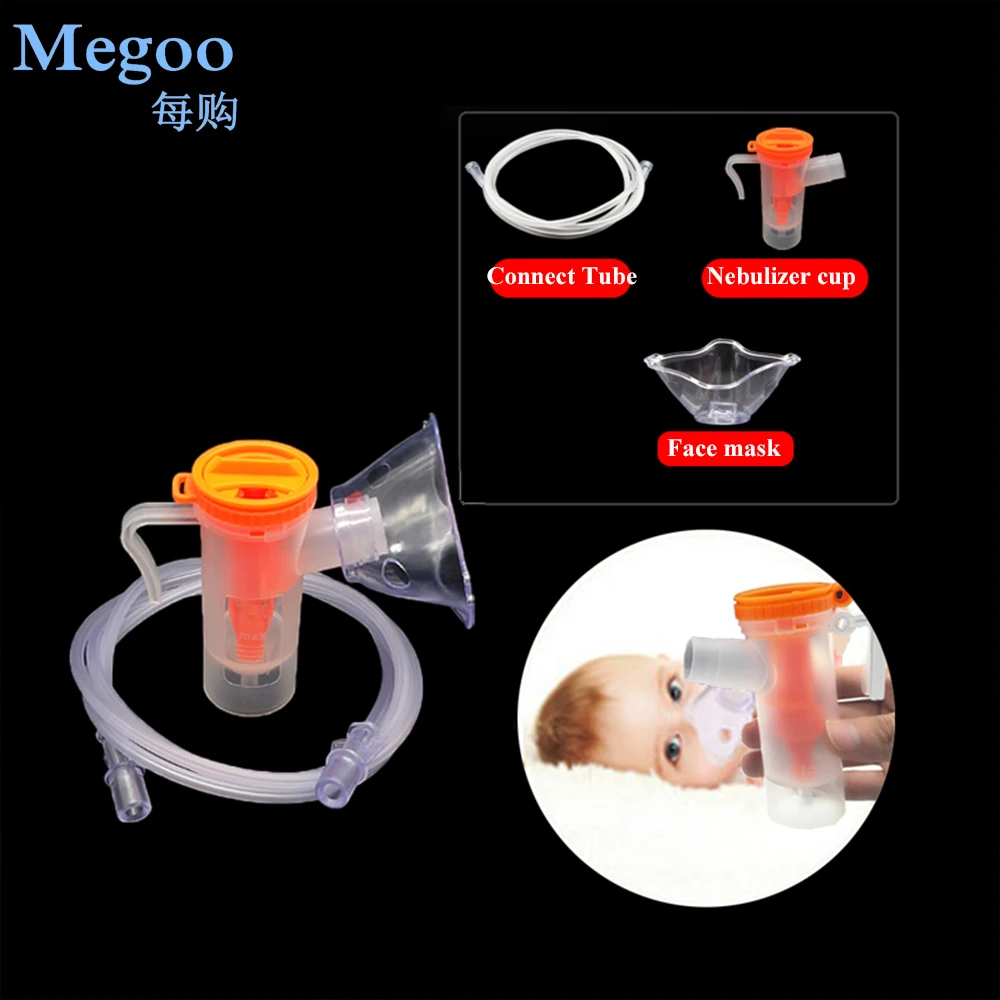 

2Sets Household Disposable Nebulizer Atomizer Mask Atomizing Cup Connect Pipe Nebulizer Inhaler Oxygen Mask For Adult Children