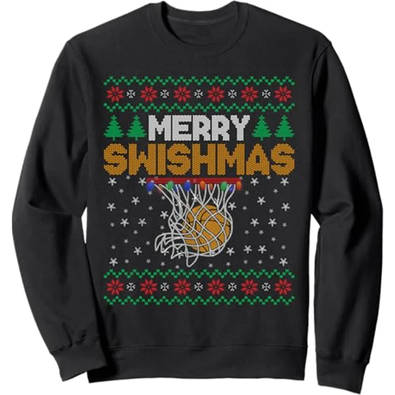 Fashion Basketball Ugly Christmas Sweater For Women Clothes Santa Claus Bar Party Men Sweatshirts Casual Male Pullover Tracksuit