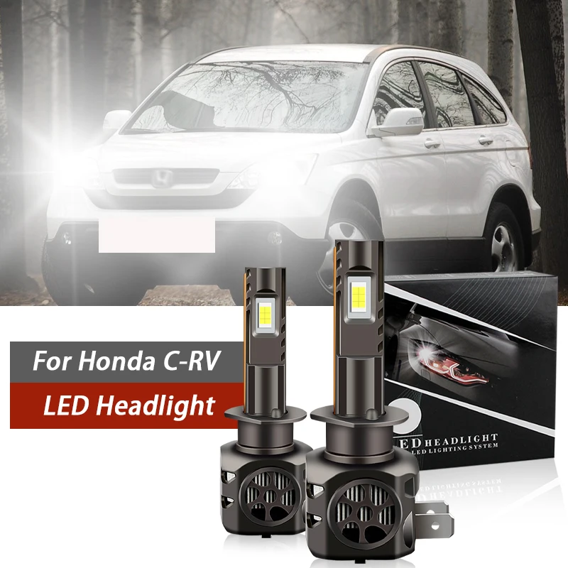 

2PCS LED Headlight Bulbs Kit Combo High Low Headlamps Front Car CSP White Lamps For Honda CR-V CRV 2005 2006 Accessories