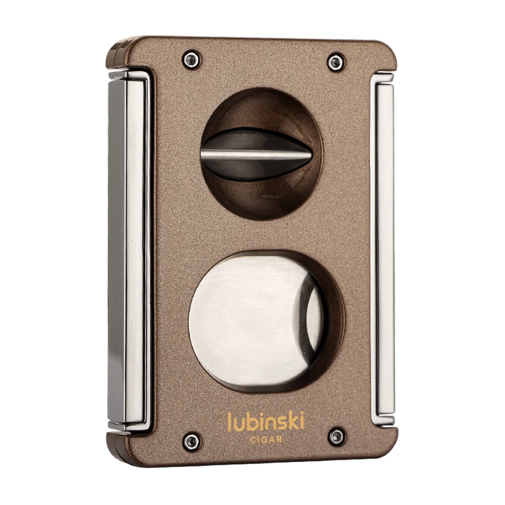 Lubinski Cigar V Cutter Metal Support Stand Cigar Holder Portable Multifunctional Punch Cigar Cutter Guillotine