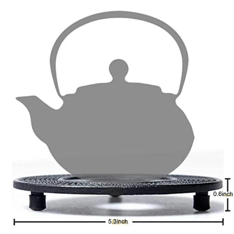 Japanese Cast Iron Teapot Trivet with Rubber Feet Pot Mat Kitchen Teaware Tea Ceremony Accessories