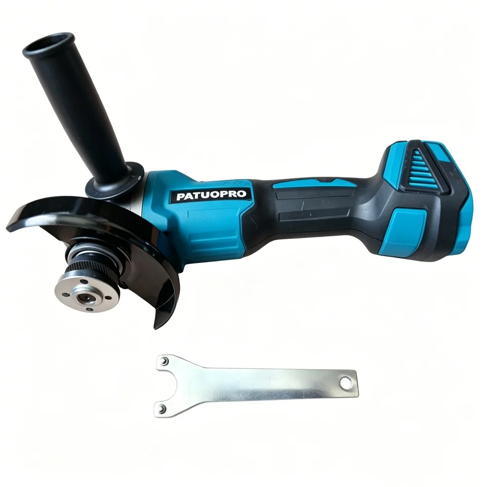 PATUOPRO Brushless Cordless Electric Angle Grinder 125MM Grinding Machine Handheld Polishing Power Tool For Makita 18V Battery