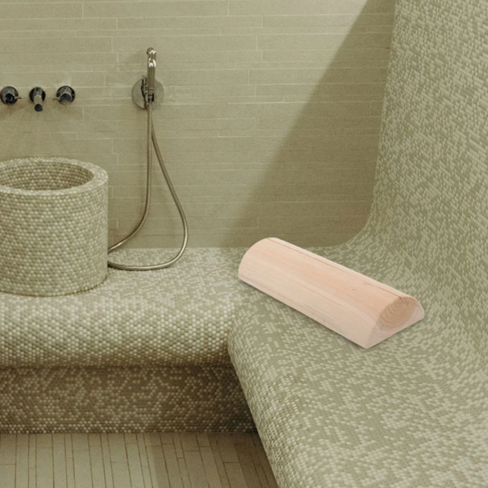 

Sauna Pillow Solid Wood Neck Support Ergonomic Cylinder Traction Breathable Wooden Hard Pillow Lumbar Accessories Steam Room