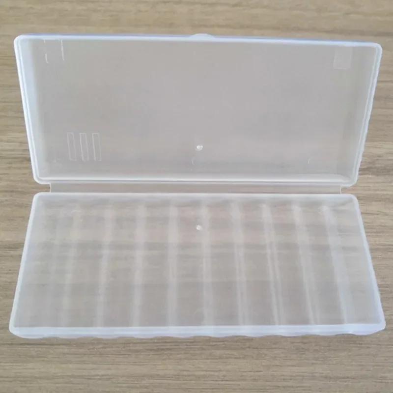 Caja de almacenamiento de batería AAA de 10 ranuras, plástico blanco transparente, soporte de batería portátil, contenedor duradero, accesorios