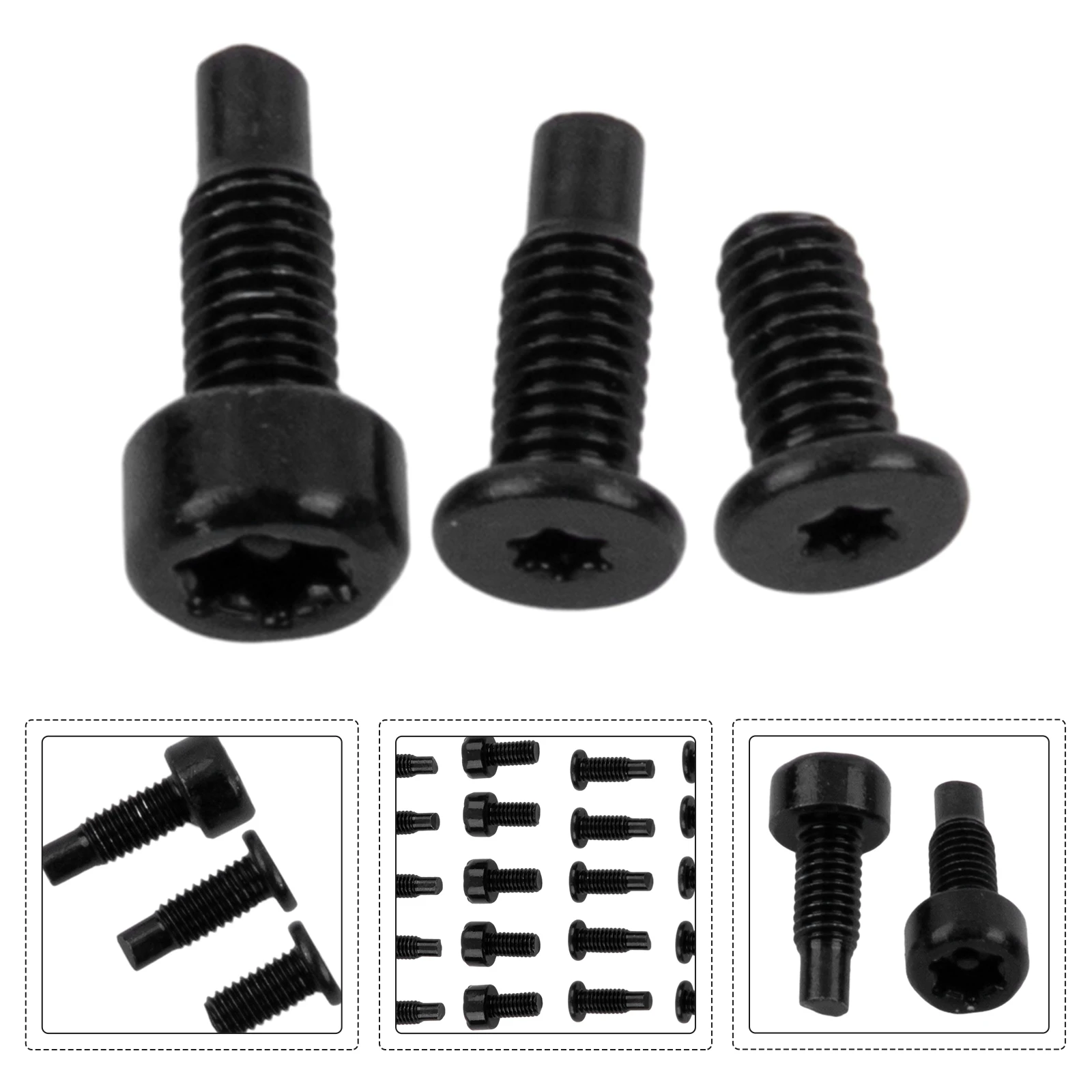 Doorbell Screws Black Resist Rusting T16 (long) T16 (short) 20Pcs 4 Types Carbon Steel High Voltage Resistance