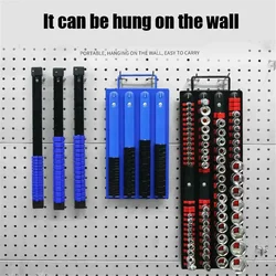 Wall Tool Storage Socket Rail Rack 80Pcs Universal Socket Organizer Rail Bracket NEW 1/4