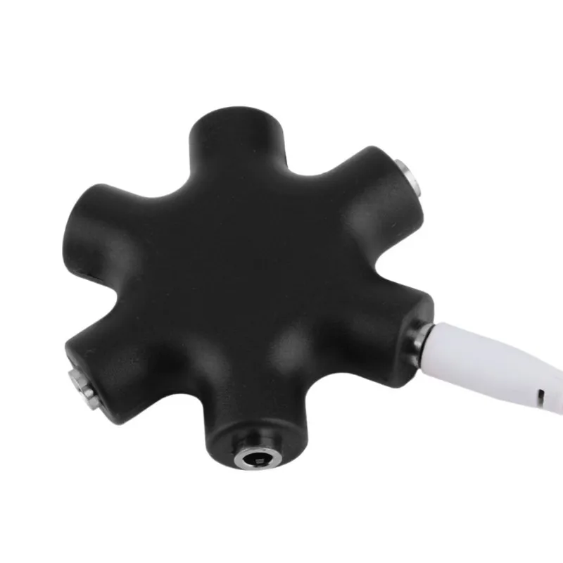 B76B 5-Way Multi Headphone Splitter 3.5mm Audio Stereo Cable 1 Male to 5 Port Female Aux Music Sharing Device