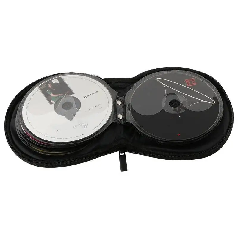 （Summer4）Portable CD DVD Storage Case 20 Capacity Dual Use Oxford Cloth Round Holder With Zipper For Home Car - view 4