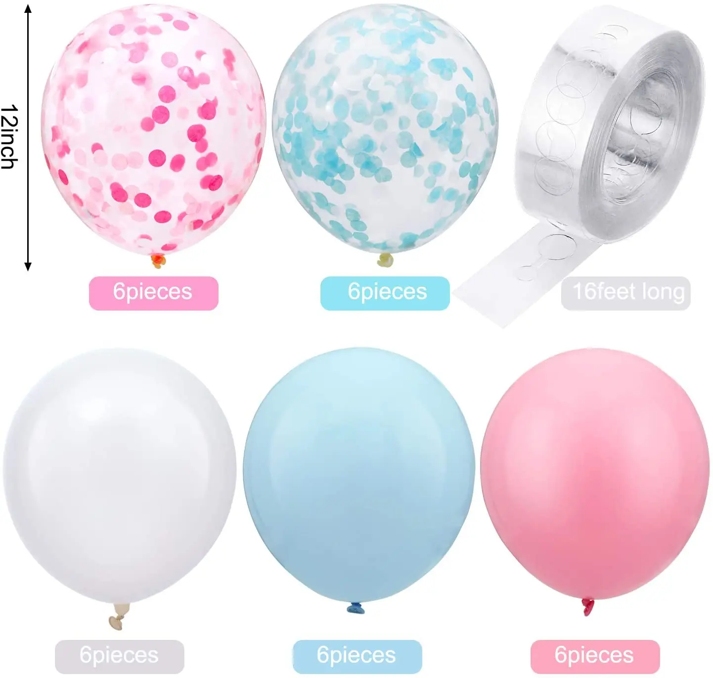 35PCS Gender Reveal Decoration Boy or Girl Balloons Tinsel Foil Curtain Gender Reveal Party Baby Photo Backdrop Blue Pink Series