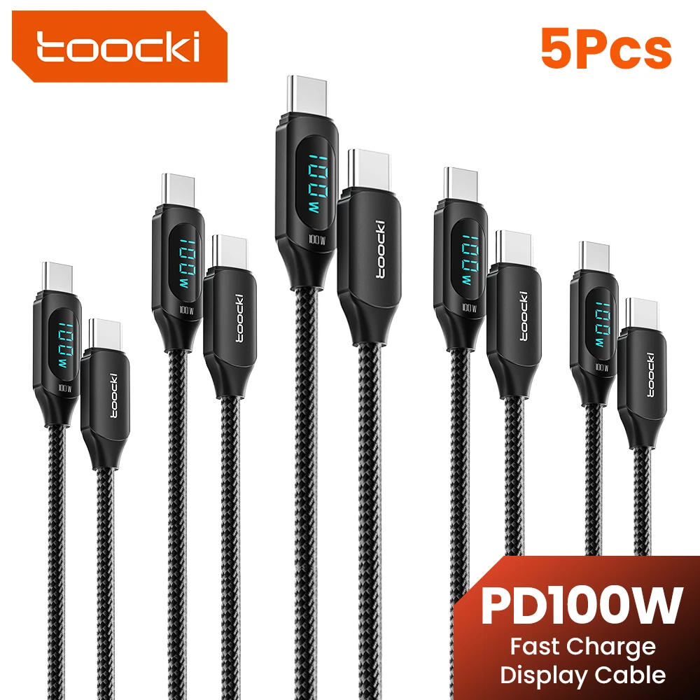 Toocki PD 100W Fast Charging Type C To Type C Cable For iPhone 15 16 17 USB C To C Display Cable For Xiaomi Samsung S23 Macbook