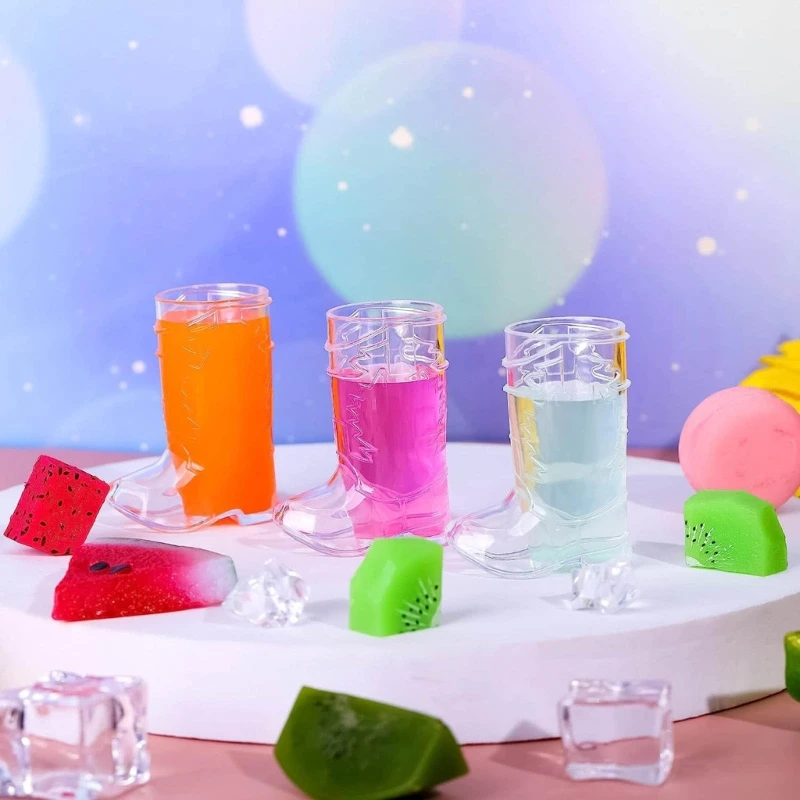 plástico transparente reutilizável, 20 peças forma bota, aparelho para bebidas elegante, formato bota