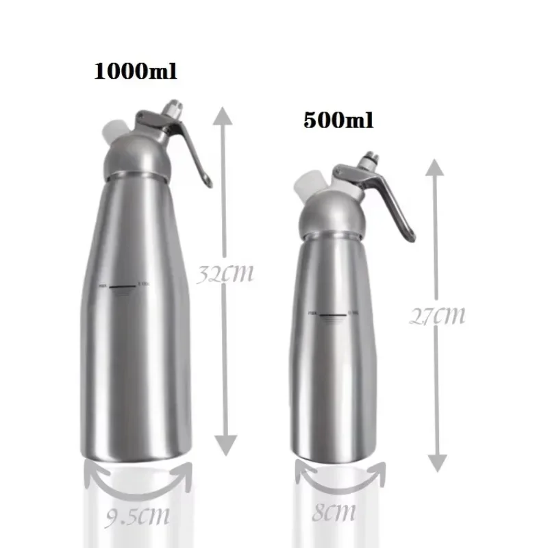 (500Ml) Cream Whistler Gourmet Dessert Tool with 3 ice cream and cake decorating nozzles