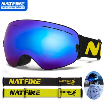 Snowboard Skibril voor Mannen Vrouwen UV400 Bescherming Anti-Fog Skibril Ski Masker Grote Gezicht Sneeuw Bril Skiën brillen