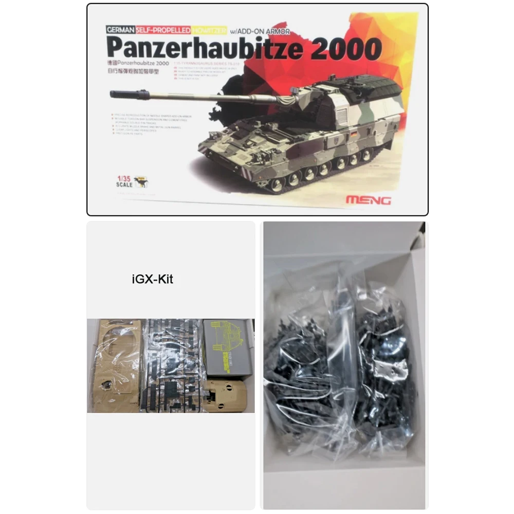 Meng TS-019 1:35 Scale PZH Panzerhaubitze 2000 Self Propelled howitzer w/Add-On Armor Plastic Assembly Model Building Kit