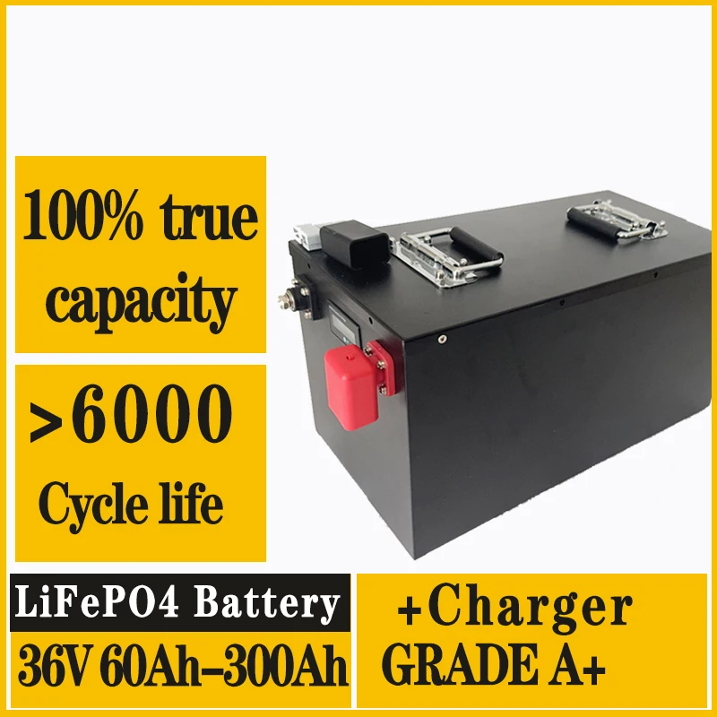 

LifePo4 Lithium Battery, 36V 60AH 80AH 100AH 120AH 150Ah 200AH 300ah 3000w Golf Cart, Electric Vehicle+Charger