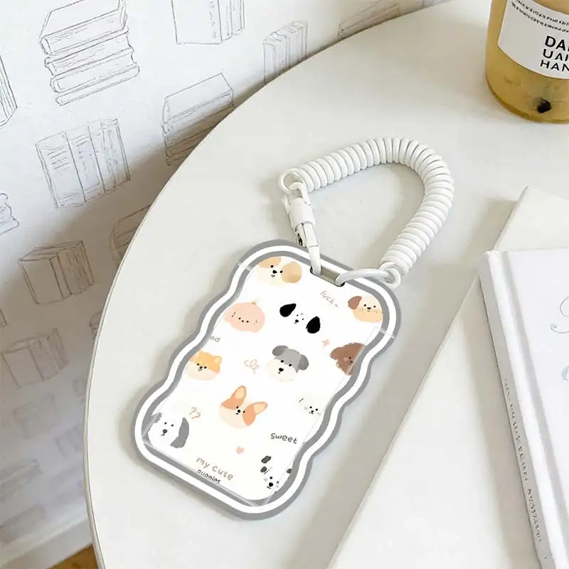 Cards Cover for Photo Protector Student Bus/Meal Card Protection Case Stretchable Spring Cord Kpop Photocard Holder