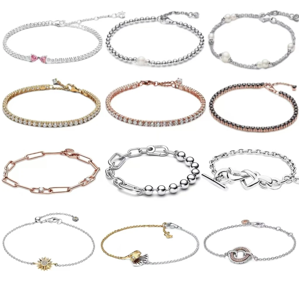 New Basic Bracelet Collection Tennis Chain Round Bead Chain Multi Color DIY Bead Base Bracelet Women's Accessories Women's Gifts