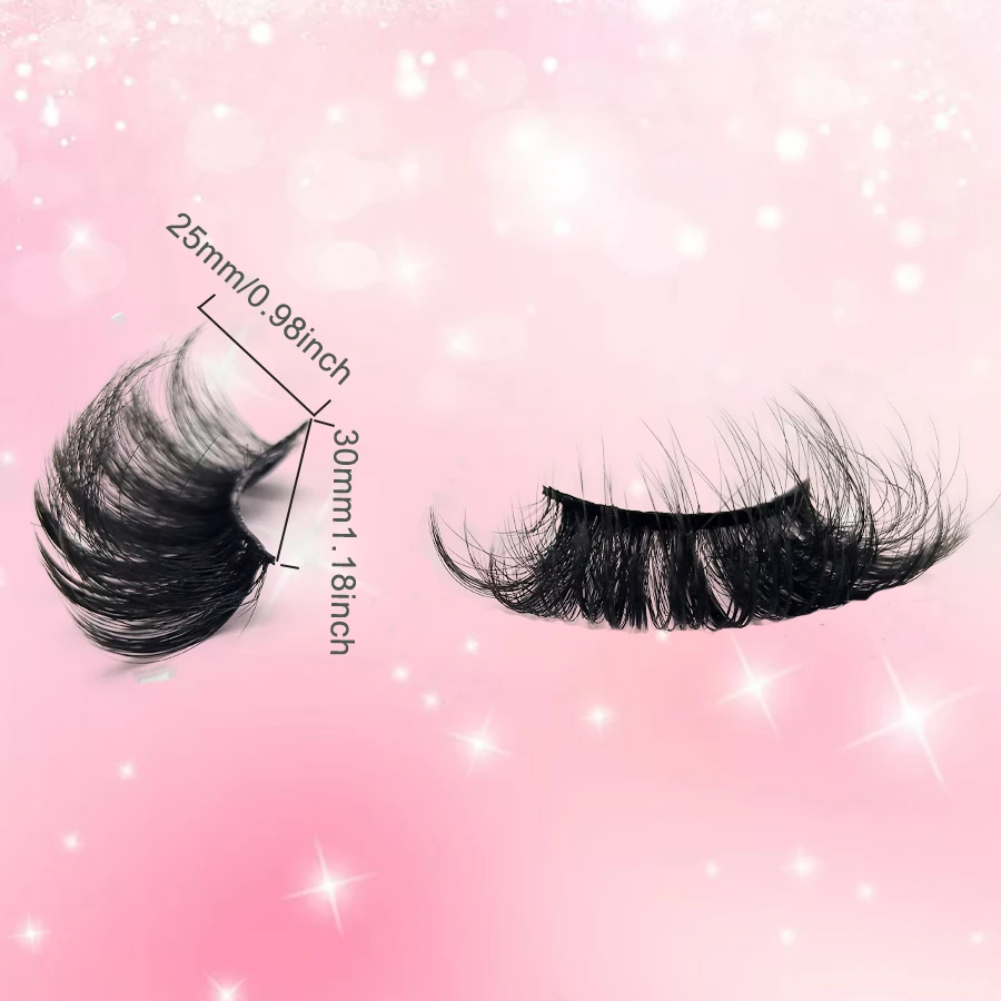 5 pairs of 25mm super fluffy false eyelashes, artificial thick fluffy eyelashes, naturally extending fluffy and vivid eye makeup