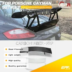 Rear Trunk Spoiler Wing Lip For Cayman 987 RS Type Carbon /Glass Fiber and GT Racing Aero Trim 8Pcs Body Kit