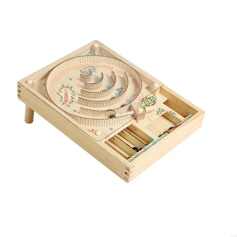 Modular Wooden Marble Mazes Puzzle Toy Colorful Wooden Design for Preschoolers Parent Child Assembly Fine Motor Skills