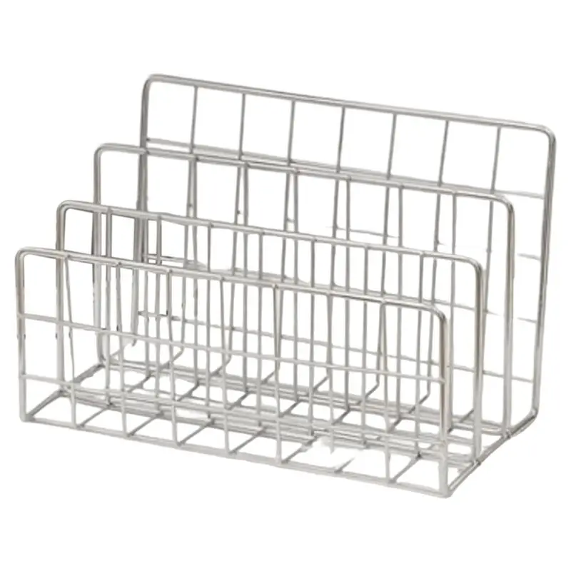 Ingenious-Newspaper Storage Holder Organizer 1Pcs Three-Tier Iron Hollow Magazine Bookshelf Book Rack Home Shelf Storage Basket