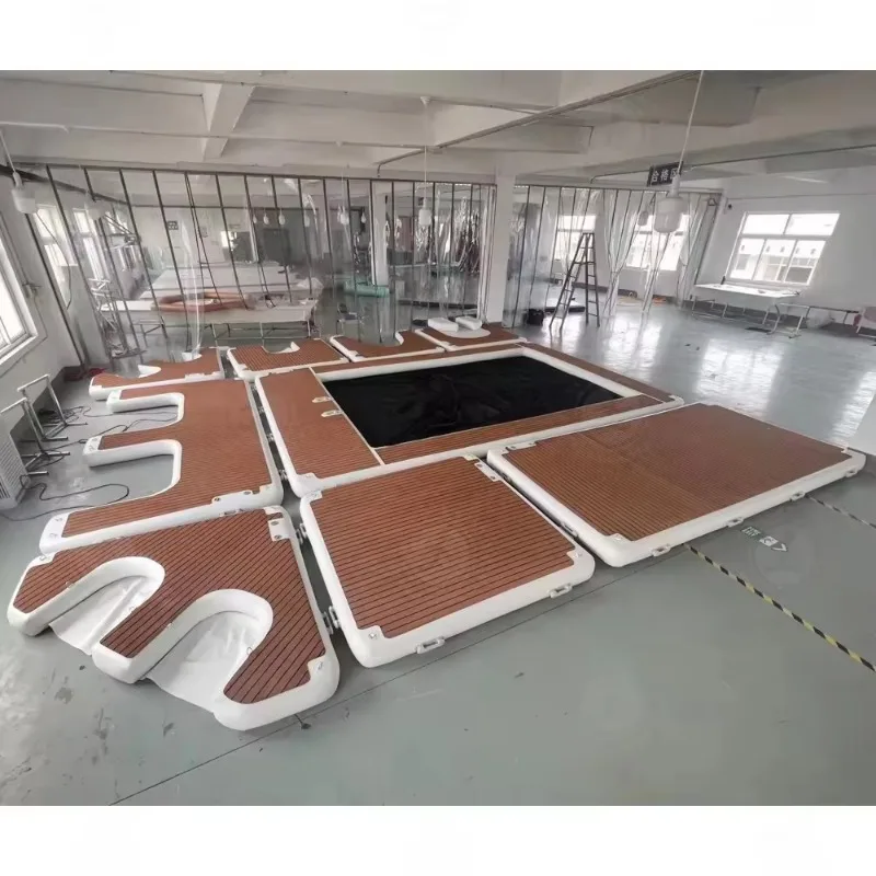 New arrivals Custom shape water drop stitch fabric water floating dock platform Modular floating dock