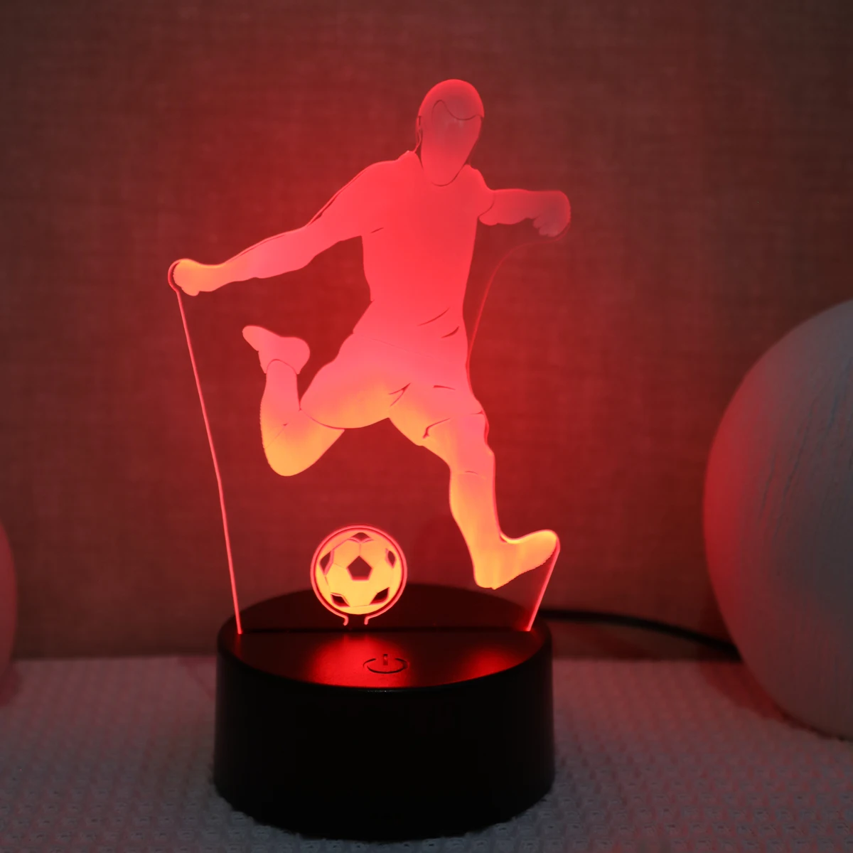 USB 3D Night Light Football Sports Atmosphere Light Colorful Touch Color Change Night Light Room Decoration Table Light