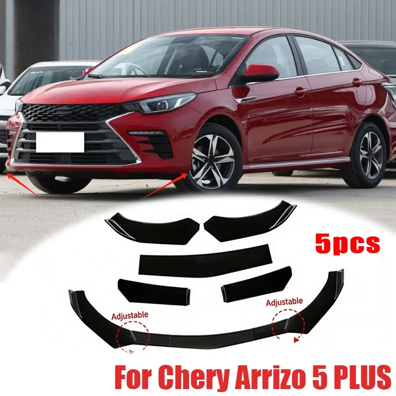 5Pcs ABS Material Universal Car Front Bumper Separator Bumper Lip Body Kit Duck Lip Separator For Chery Arrizo 5 PLUS