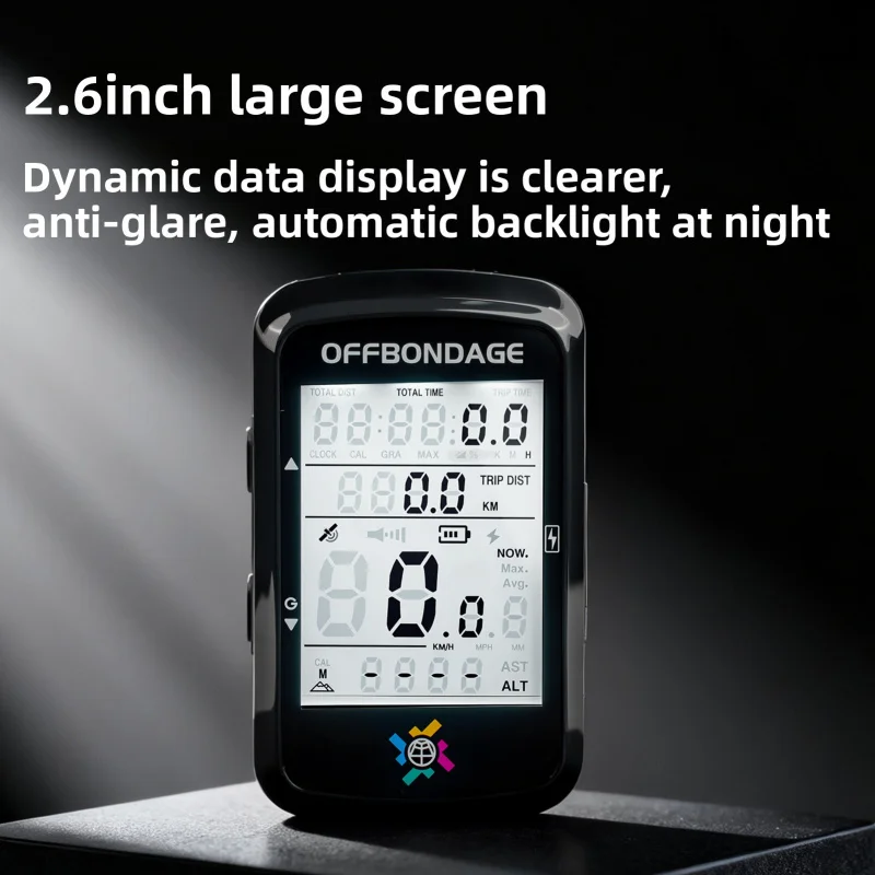 

OFFBONDAGE GPS Bike Computer 2.6" Large Screen Waterproof Cycling Computer