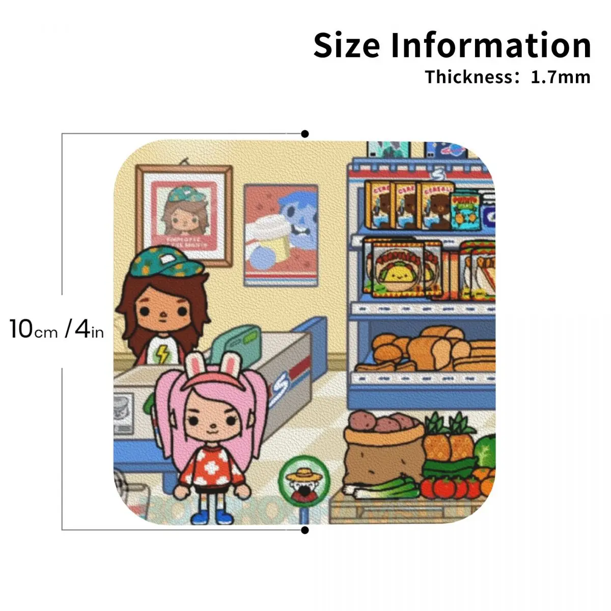 Toca Life Box Toca Boca Cute Game Coasters PVC Leather Placemats Waterproof Coffee Mats for Decor Home Dining Pads Set of 6