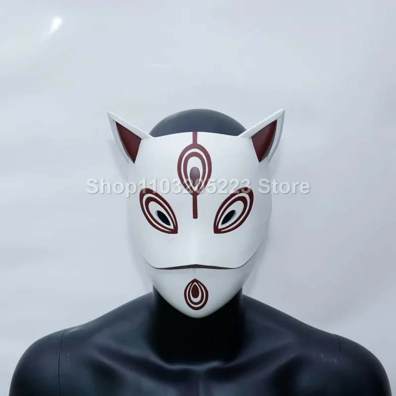 Anime peripheral mask cosplay Japanese fox full face white resin mask Halloween party costume supplies